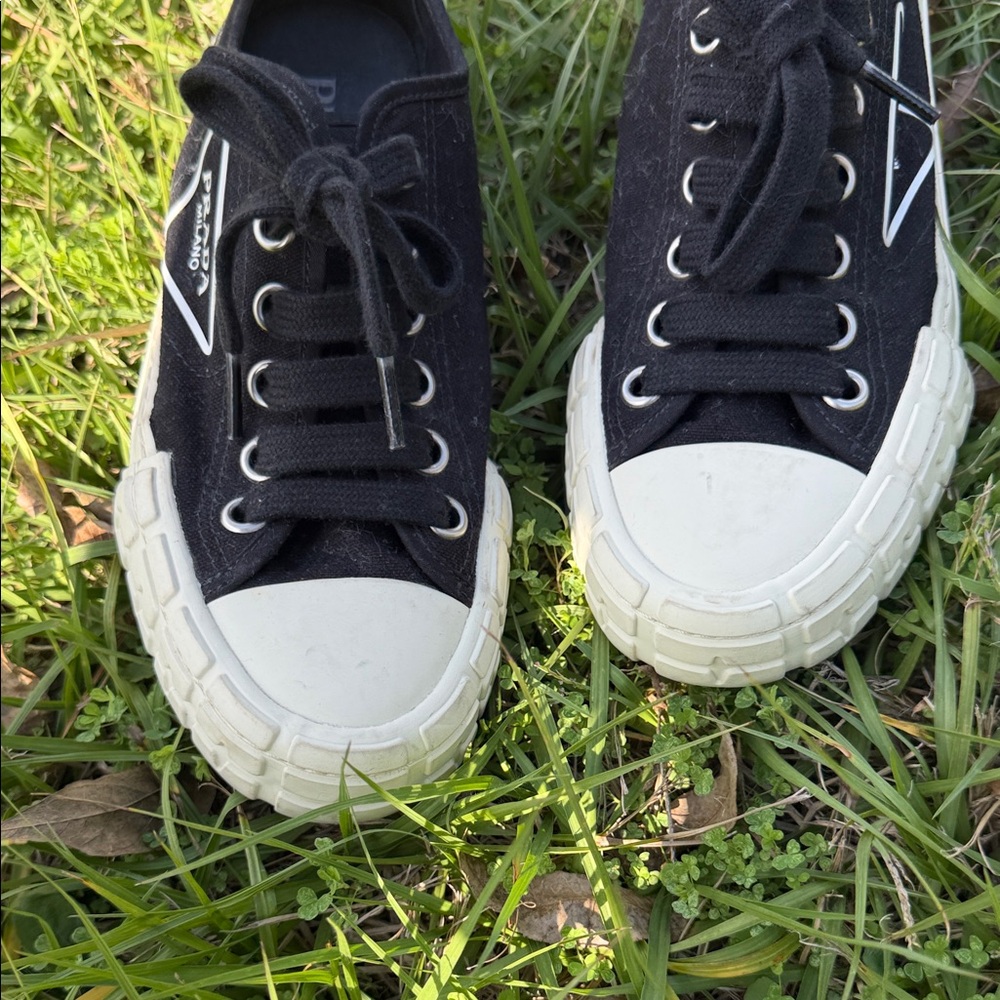 Prada Black and Cream Casual Sneakers - Picture 3 of 8